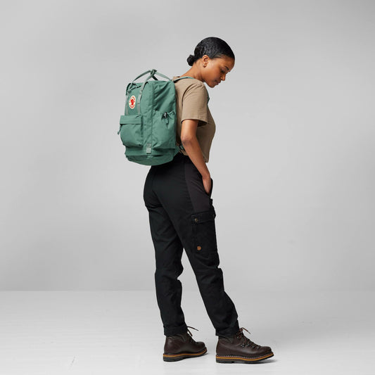 Hong Kong Official Stock Fjallraven Kanken Outlong Daily Backpack with Multiple Compartments, Two Extra-Large Side Bottle Pockets, and Bottom Shoe Compartment