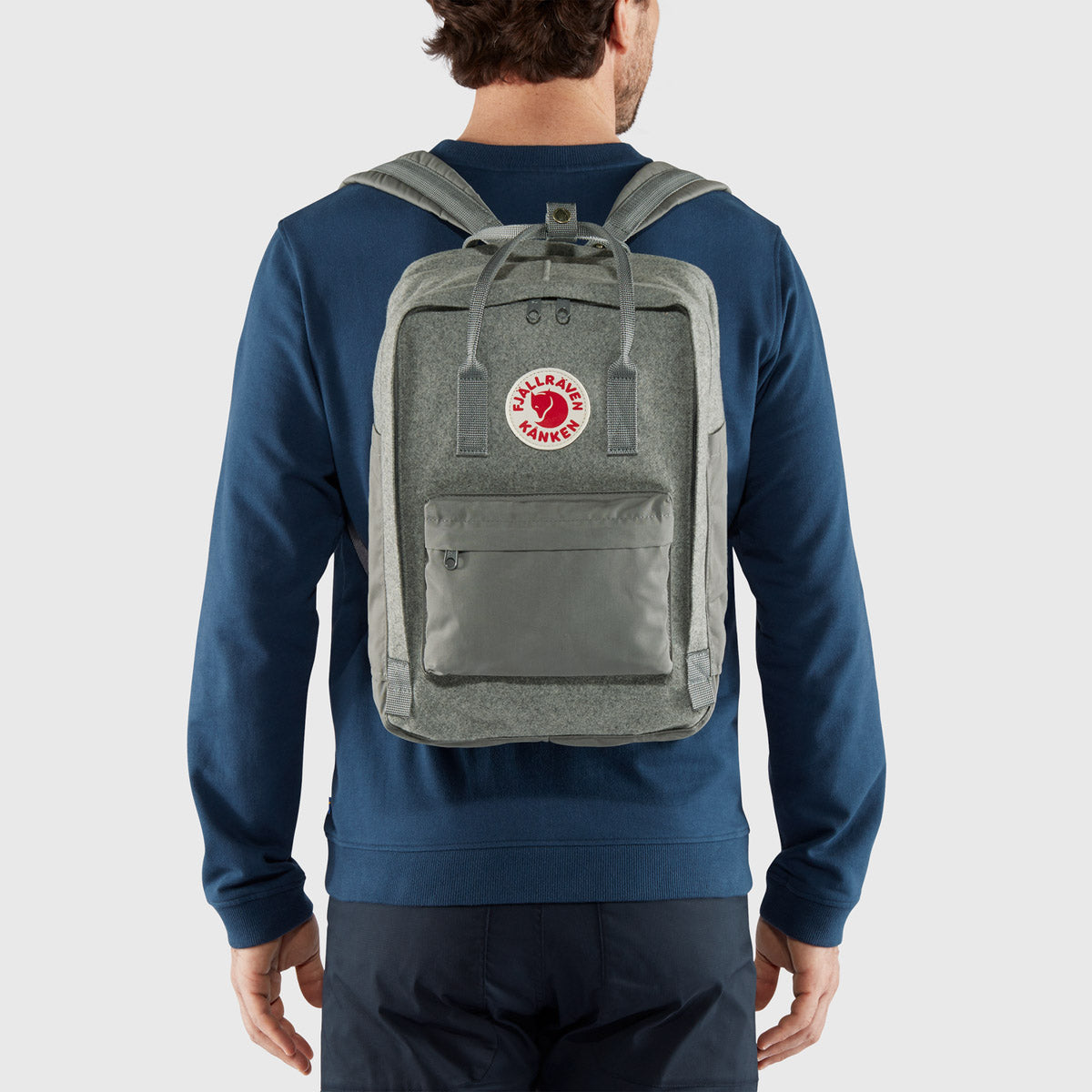 Kånken Re-Wool Laptop 15" computer backpack - Fjallraven recycled wool special edition Red/Black red and black patchwork