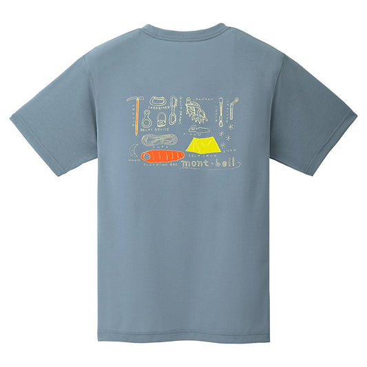 mont-Bell Wickron Tee Mountain Gear 藍色 短袖户外T恤 透氣快乾抗UV防臭