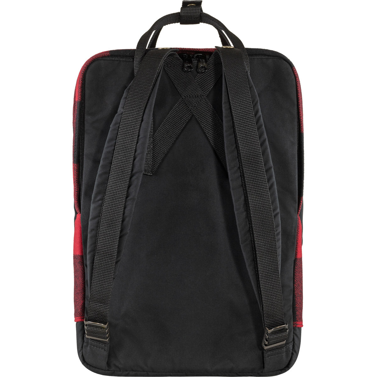 Kånken Re-Wool Laptop 15" computer backpack - Fjallraven recycled wool special edition Red/Black red and black patchwork