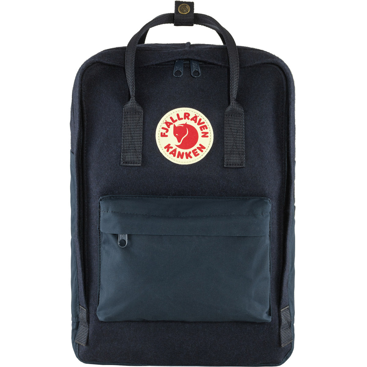 Kånken Re-Wool Laptop 15" computer backpack - Fjallraven recycled wool special edition Red/Black red and black patchwork