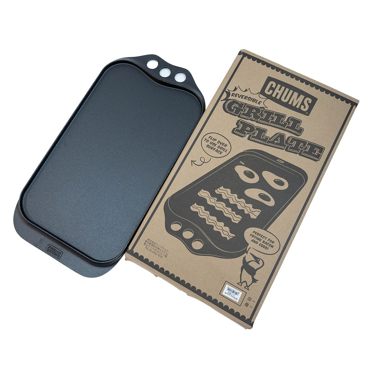 Chums Reversible Grill Plate Double-sided cast iron plate pitted/smoothed only in Hong Kong