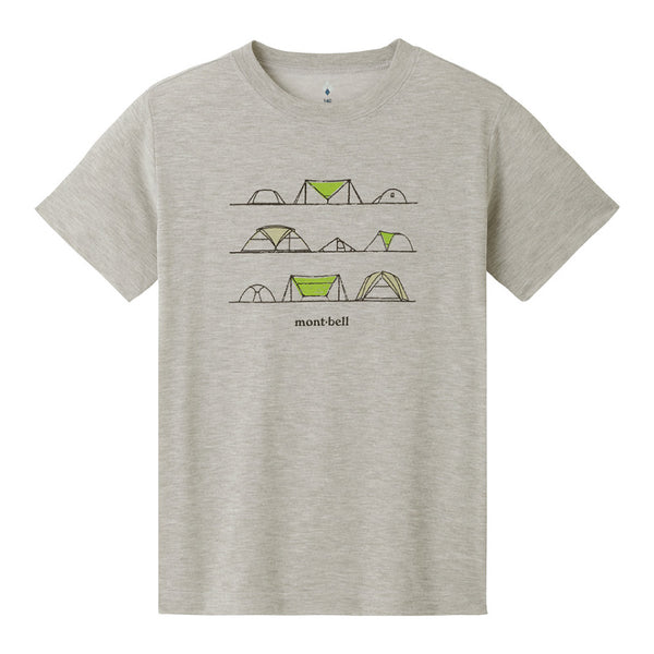 mont-bell Japanese version Wickron Tee Kid's Tent gray children's short-sleeved outdoor T-shirt Hong Kong licensed camping tent pattern