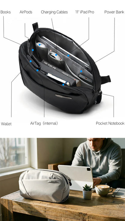 NIID NEO NOMAD N2 MAX 職人級斜孭袋【原裝正貨】| 11 吋 iPad Pro 專用隔層 | 磁吸快扣與大容量擴充 - 10L+1.1L