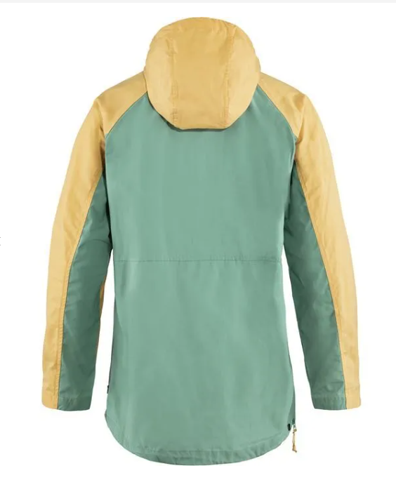 Fjallraven Vardag Anorak W Half-breasted hooded windbreaker is windproof and water-repellent Mais Yellow/ Aloe Green