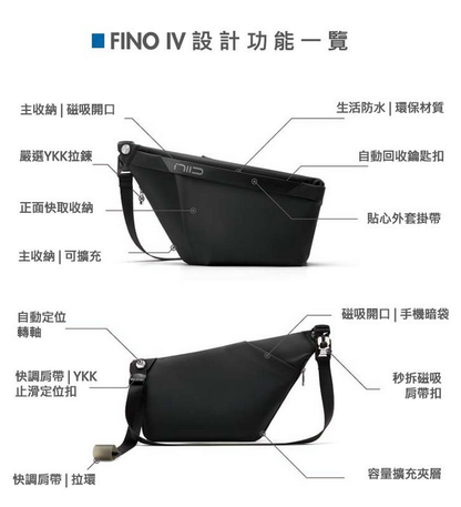 香港行貨 NIID FINO IV Ultra-Slim Hybrid Sling Pack - Sleek & Versatile