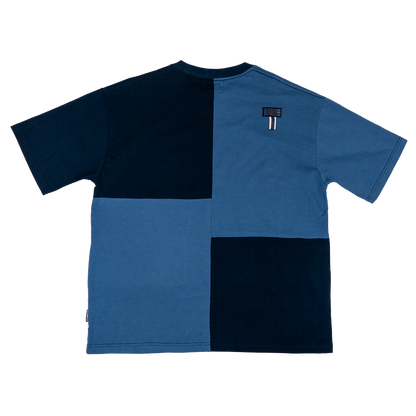 Fairfax Sasiko Blocking Tee Top Color Block Indigo Indigo