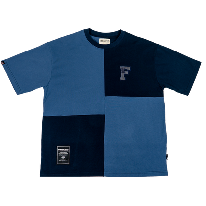 Fairfax Sasiko Blocking Tee Top Color Block Indigo Indigo