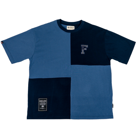 Fairfax Sasiko Blocking Tee Top Color Block Indigo Indigo