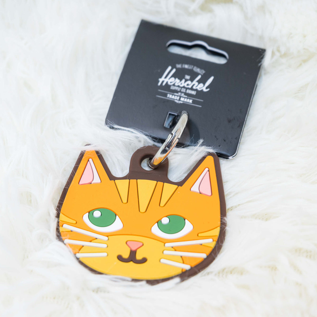 Herschel Cat Bag Charm 貓咪吊飾 | 矽膠金屬扣環 | 背囊／鎖匙扣裝飾