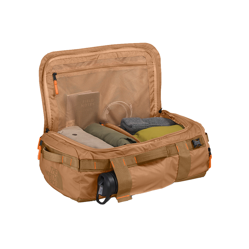 The North Face Base Camp Voyager Duffel 32L Multipurpose Travel Duffel Bag Backpack Almond Butter Brown