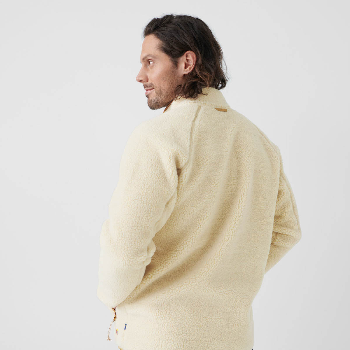 Fjallraven Vardag Pile Fleece M Men's Furry Long Sleeve Jacket Chalk White Chalk White