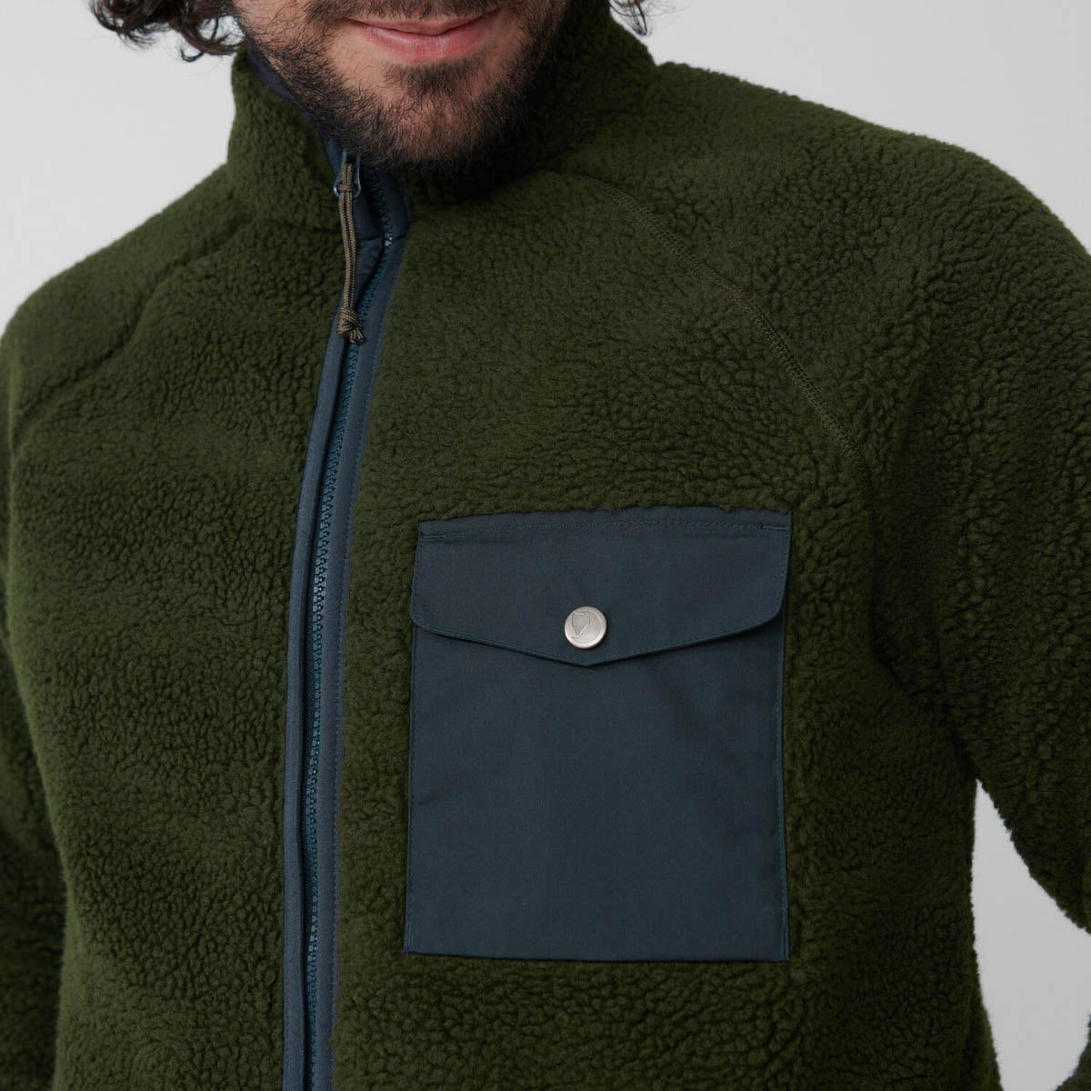 Fjallraven Vardag Pile Fleece M Men's Furry Long Sleeve Jacket Chalk White Chalk White
