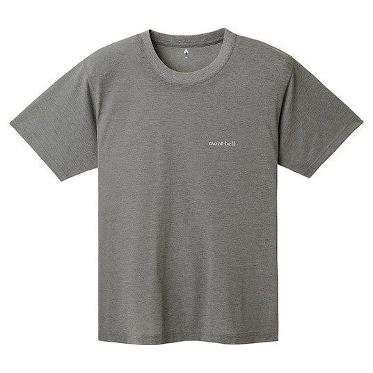 Mont-Bell Japanese version Wickron Tee OP Logo short-sleeved outdoor T-shirt licensed in Hong Kong, quick-drying, deodorant and UV-resistant, dark gray