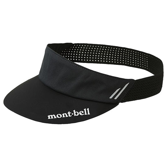 mont-bell Wickron Cool Light Visor 開頂太陽帽 黑色 1118687 戶外跑步哥爾夫球