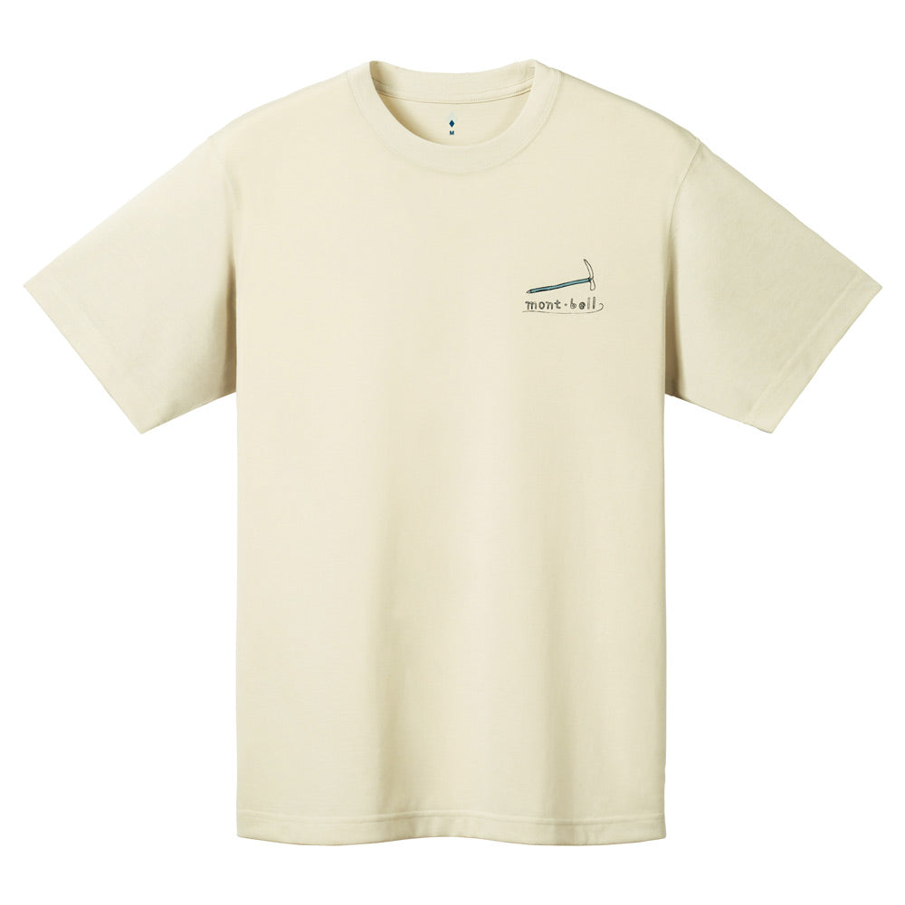 mont-bell Wickron Tee Mountain Gear beige short-sleeved outdoor T-shirt Hong Kong licensed short-sleeved outdoor T-shirt breathable, quick-drying, anti-UV and anti-odor