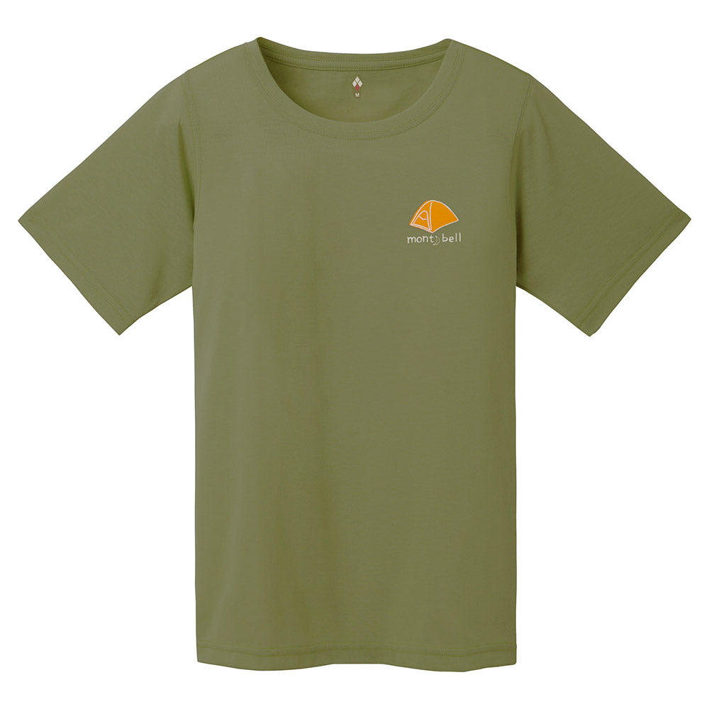 mont-bell Wickron Tee Mountain Gear green women's short-sleeved T-shirt Japanese version licensed in Hong Kong breathable, deodorant and anti-UV