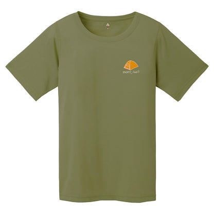 mont-bell Wickron Tee Mountain Gear green women's short-sleeved T-shirt Japanese version licensed in Hong Kong breathable, deodorant and anti-UV