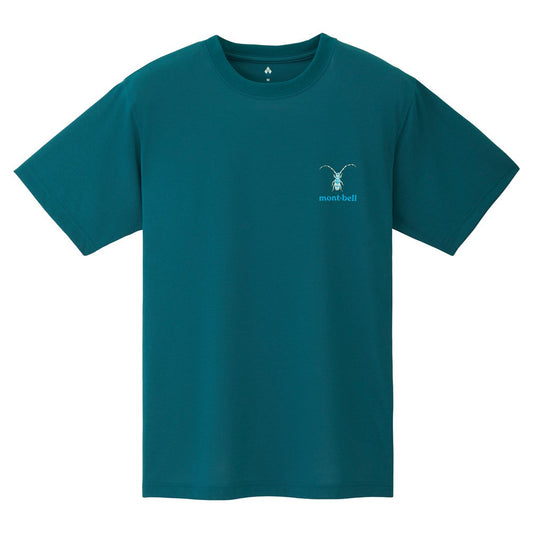 Mont-Bell Beetle Wickron Tee Kouchuu blue-green short-sleeved outdoor T-shirt breathable, quick-drying, anti-UV and deodorant