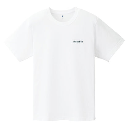 mont-bell Pearskin Cotton Spur men's/unisex short-sleeved outdoor T-shirt white with 90%+UV protection