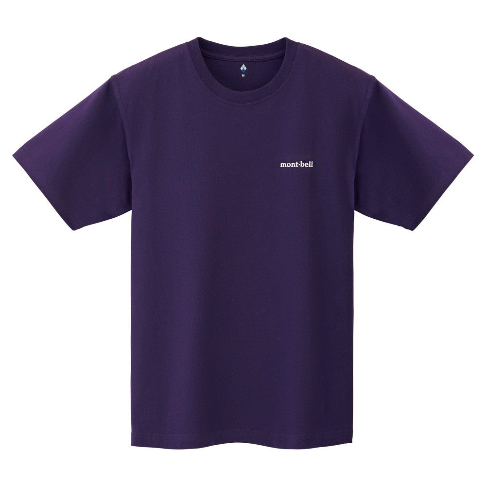 Limited purchase of one Mont-Bell Pearskin Cotton Kirie Mori No Tsudoi men's short-sleeved T-shirt purple at trial price