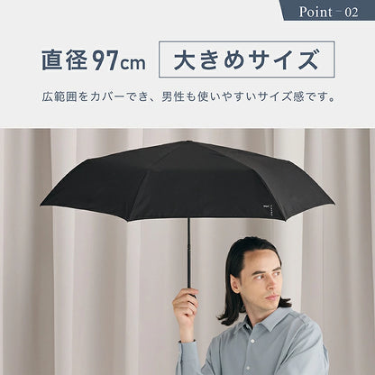 Wpc. Classic Shape-Memory Umbrella 專利形狀記憶一秒速摺摺疊傘【香港行貨】| 97cm特大傘面覆蓋 | 175g羽量級晴雨縮骨遮 - 優雅商務家族