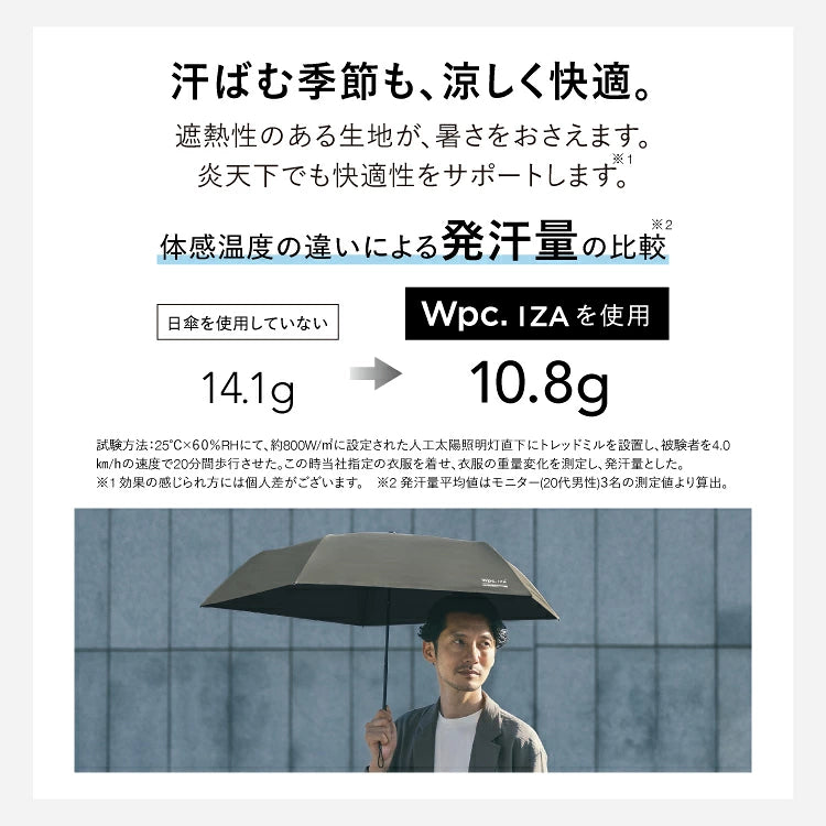 Wpc. IZA Large & Hook ZA022 110cm特大防禦全遮光晴雨摺疊傘【香港行貨】| 整合式快掛爬山扣手柄 | 10,000mm暴雨級中性伸縮遮 - Life Sports