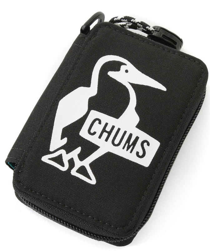 Chums Recycle Key Zip Case Black Logo 拉鍊鑰匙包