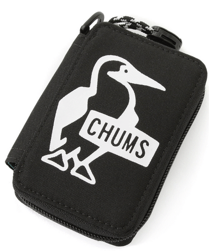Chums Recycle Key Zip Case Black Logo zipper key case