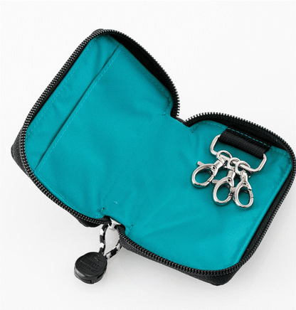 Chums Recycle Key Zip Case Black Logo zipper key case