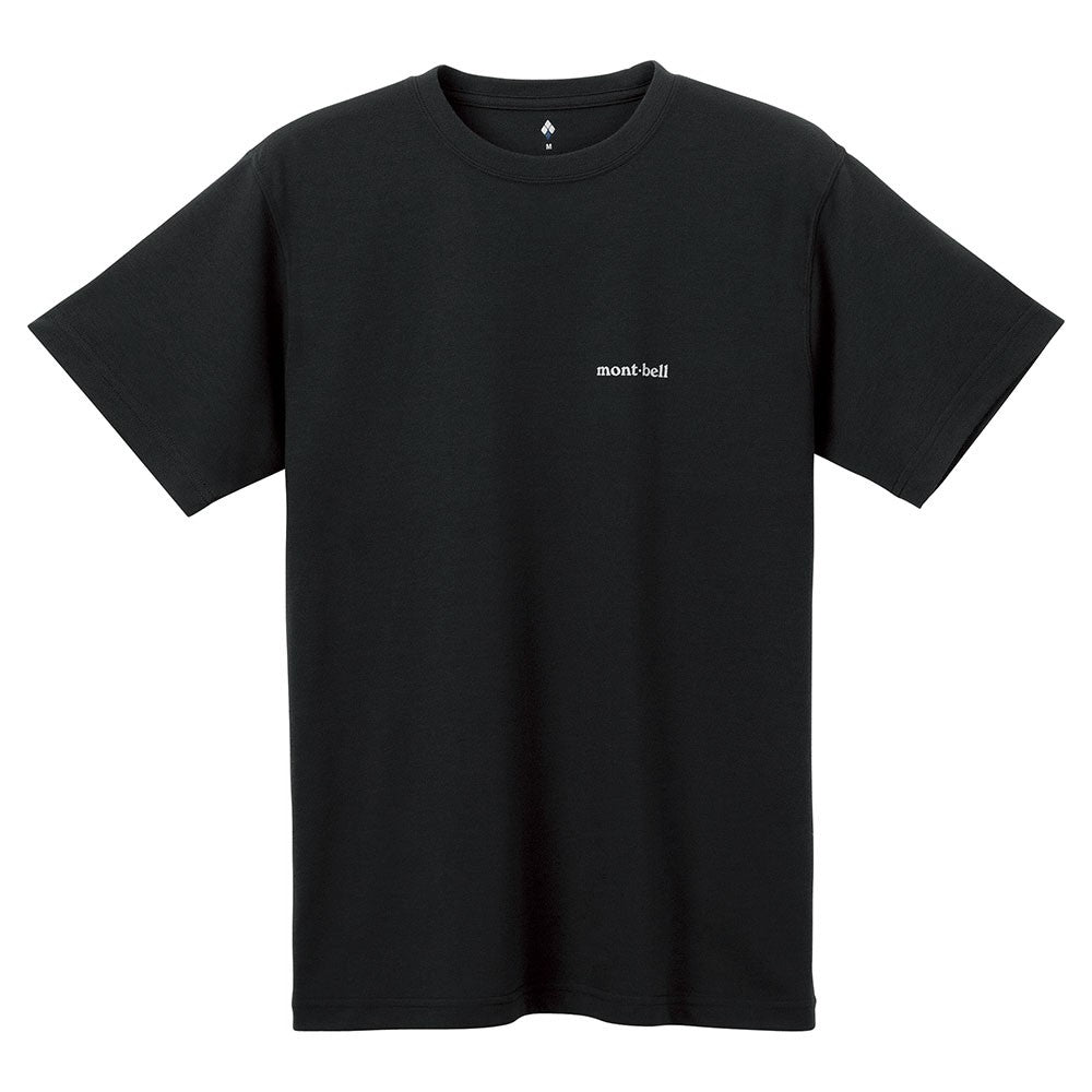 Mont-Bell Japanese version Wickron Tee OP Logo short-sleeved outdoor T-shirt licensed in Hong Kong, quick-drying, deodorant and UV-resistant, black