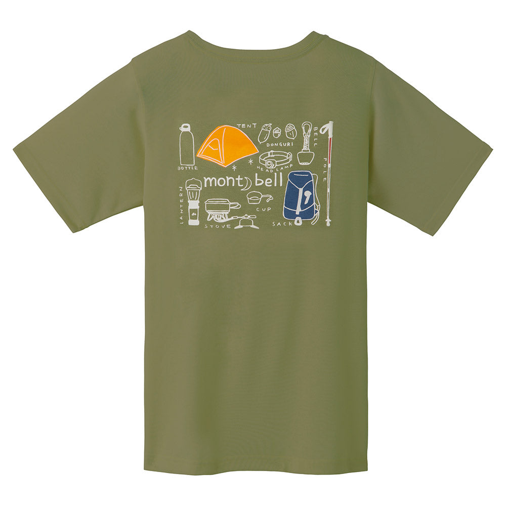 mont-bell Wickron Tee Mountain Gear green women's short-sleeved T-shirt Japanese version licensed in Hong Kong breathable, deodorant and anti-UV