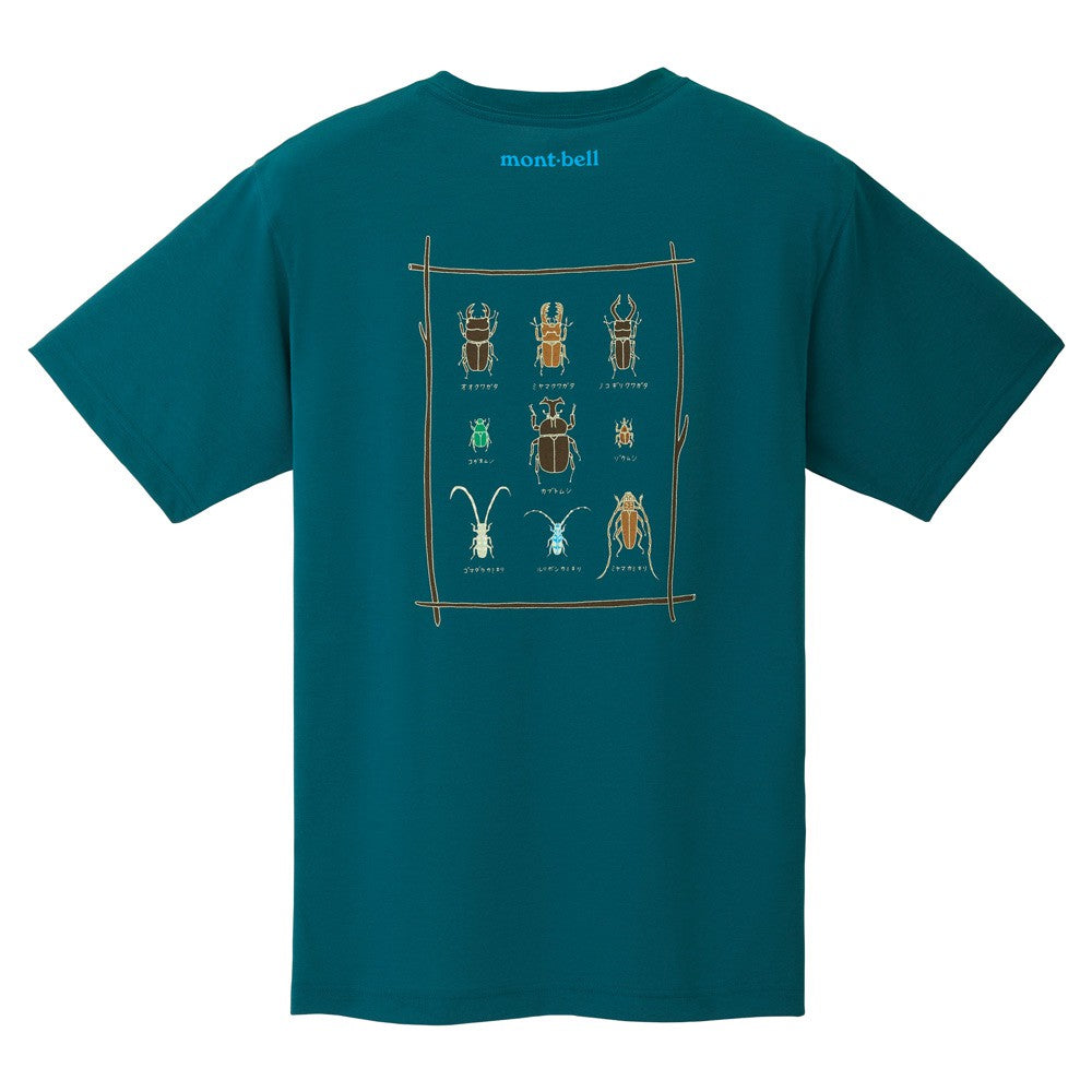 Mont-Bell Beetle Wickron Tee Kouchuu blue-green short-sleeved outdoor T-shirt breathable, quick-drying, anti-UV and deodorant