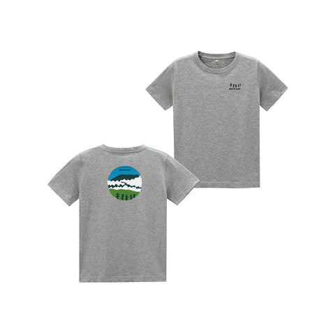 mont-bell 童裝 Cotton Tee Kid's Cloudy Mountain 灰色 短袖T恤