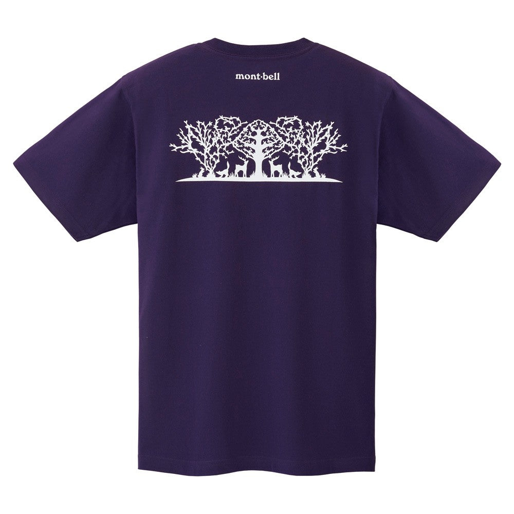 Limited purchase of one Mont-Bell Pearskin Cotton Kirie Mori No Tsudoi men's short-sleeved T-shirt purple at trial price