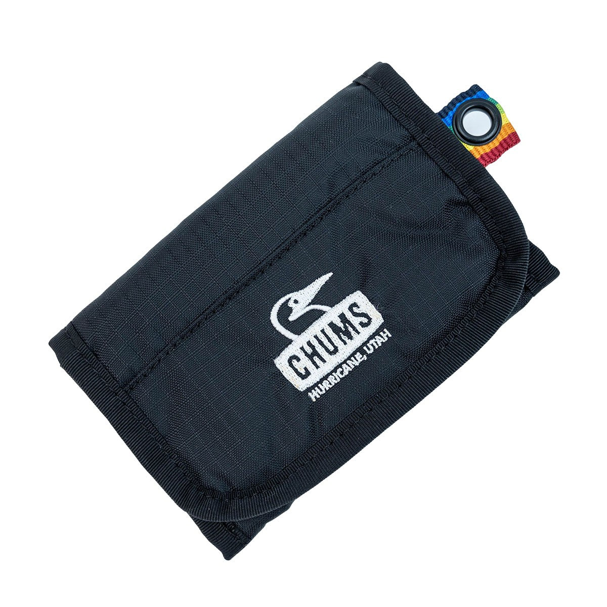 Chums Spring Dale Trifold Wallet 3-pleat silver bag embroidered Logo Black Rainbow