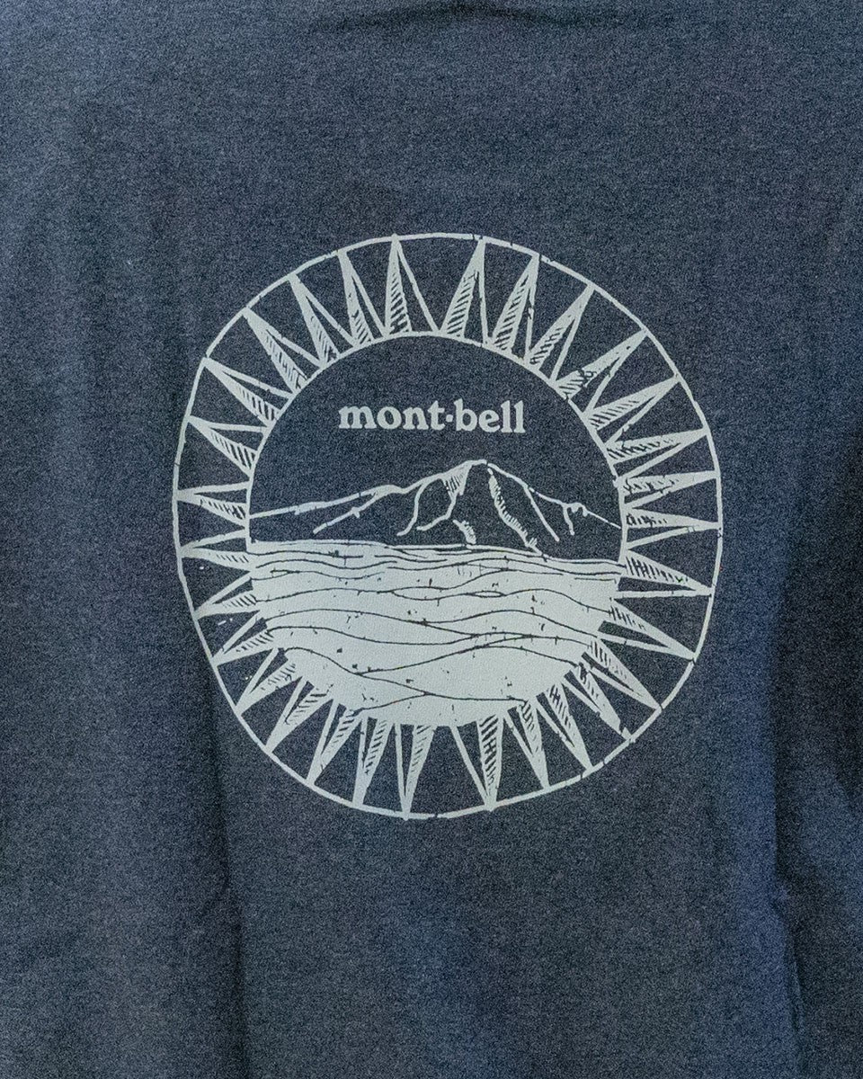 mont-bell 日版男裝 Pear Skin Cotton Tee Shimayama 灰黑色 短袖户外T恤 香港行貨