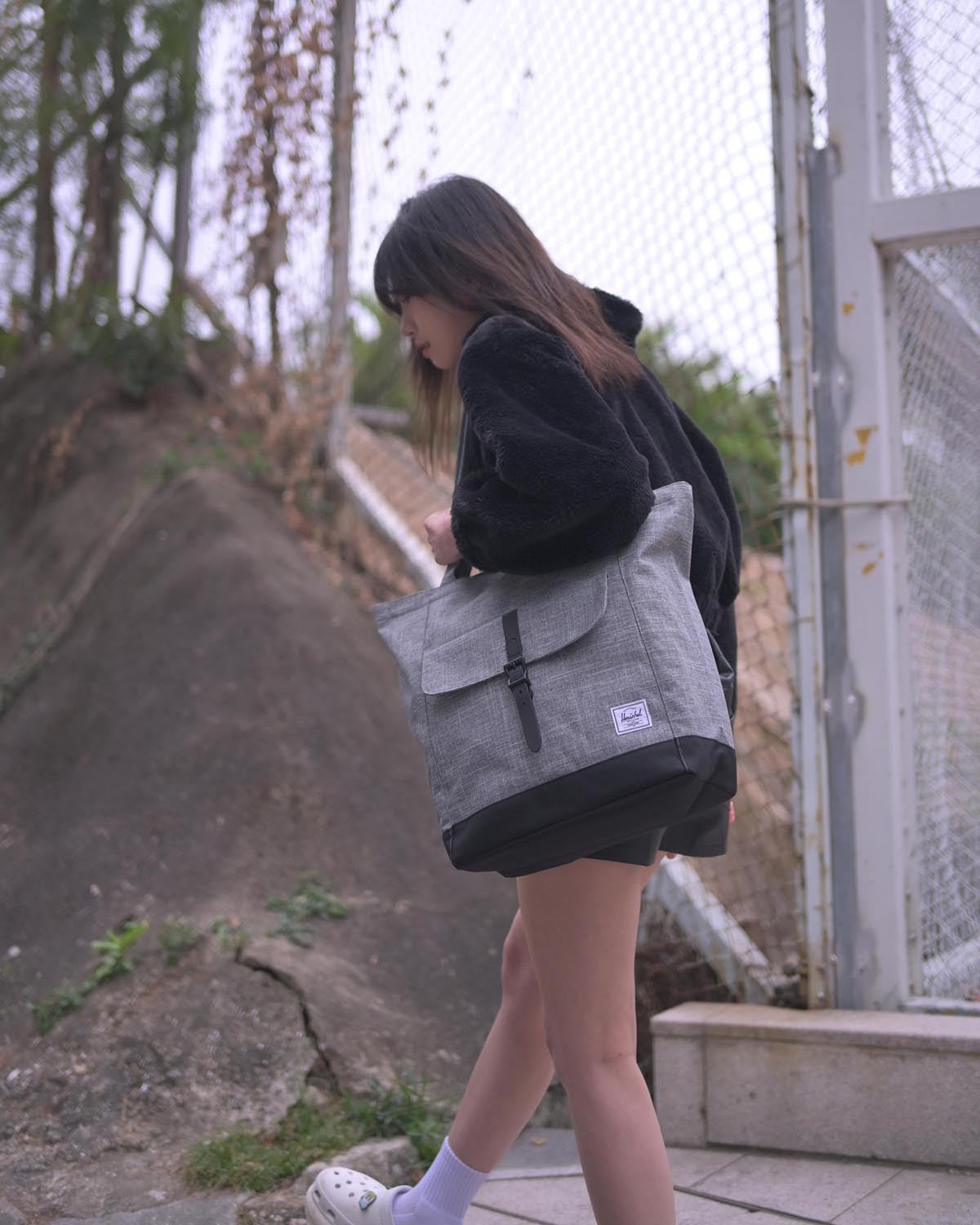 Herschel Retreat Tote 日用 單肩包 手提包 Raven Crosshatch