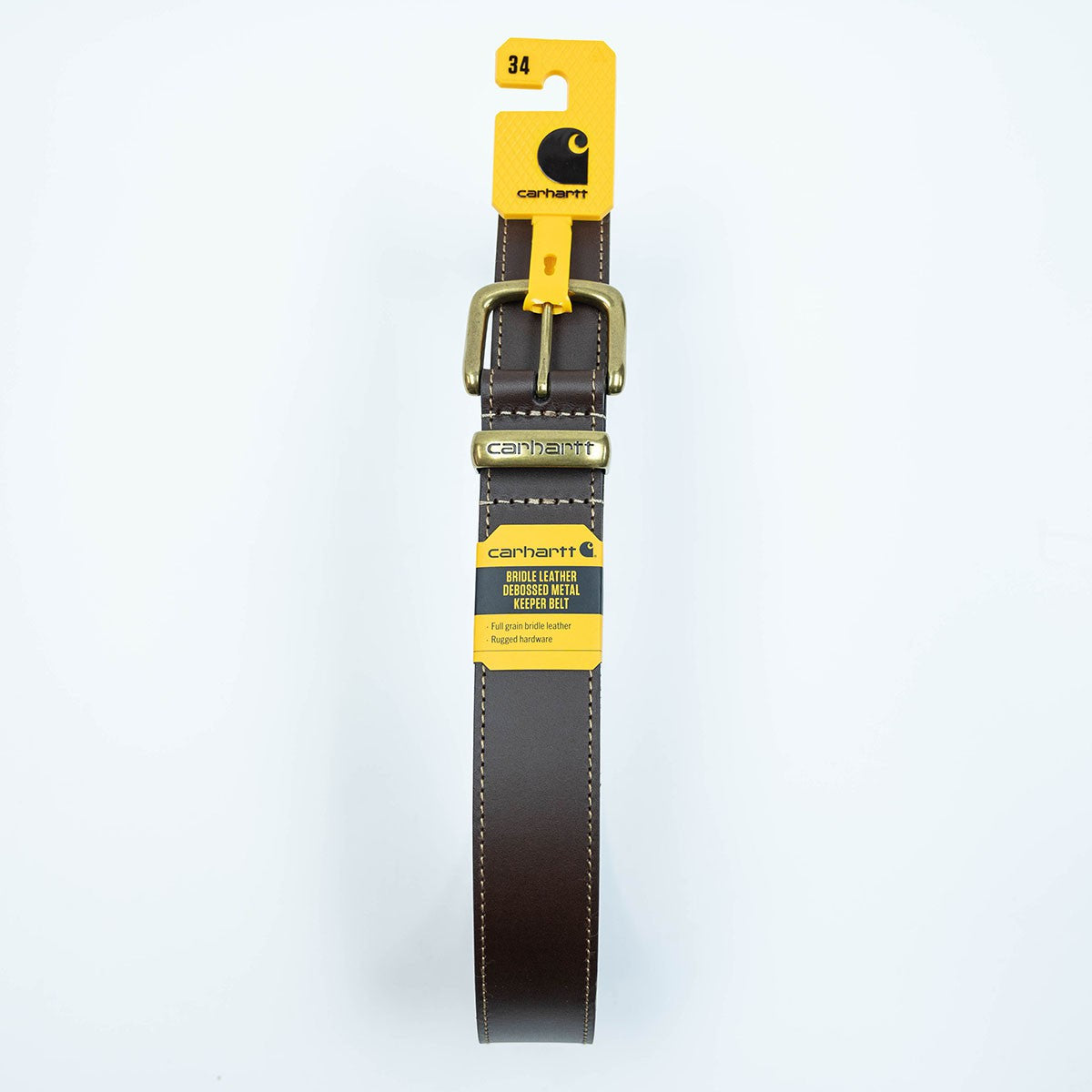 Carhartt Bridle Leather Debossed Metal Keeper Belt 皮革 皮帶 亮面