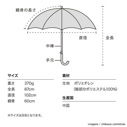 【3色】Wpc. x Chiikawa Plastic Umbrella 長遮