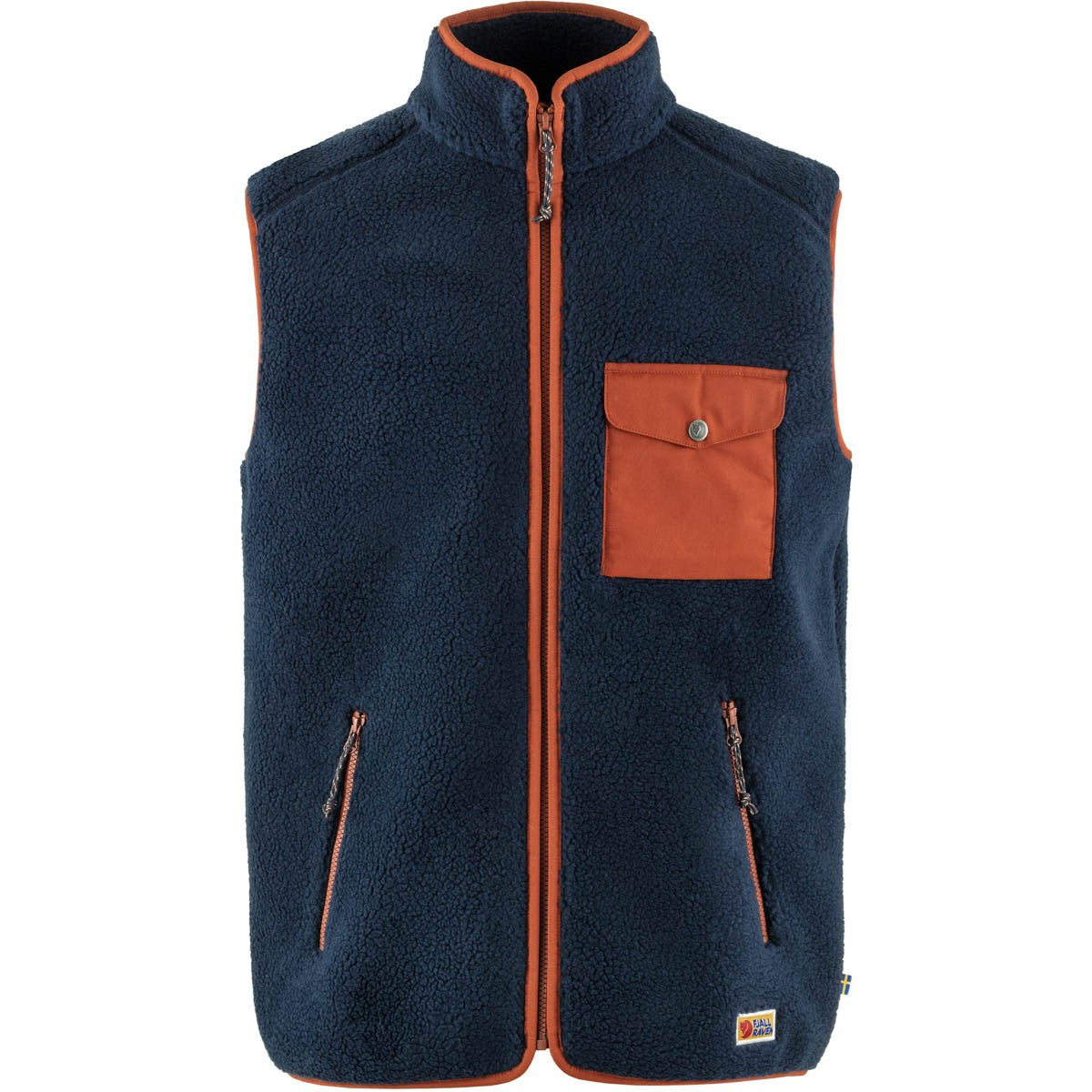 Fjallraven Vardag Pile Fleece Vest M Men's Furry Vest Jacket Navy/Autumn Leaf