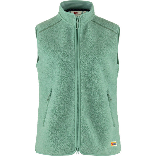 Fjallraven Vardag Pile Fleece Vest W Women's Furry Vest Jacket Aloe Green