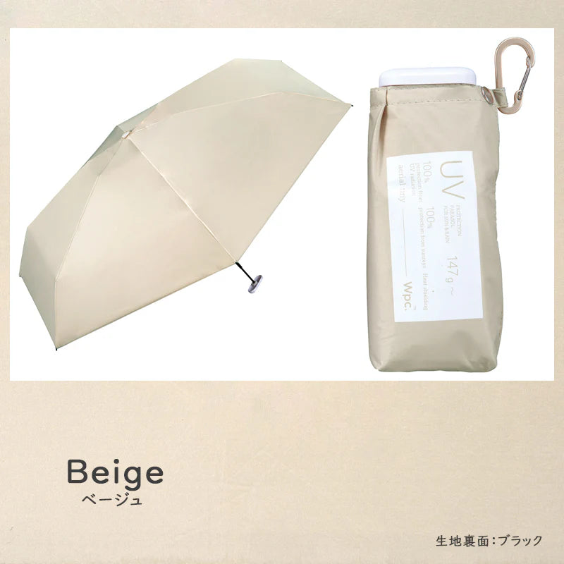 Wpc. Aerial Tiny 801-14556 16cm超薄全遮光羽量晴雨摺疊傘【香港行貨】| 內置防反射藍光黑膠層 | 附D型爬山扣一秒開合伸縮遮 - Life Sports