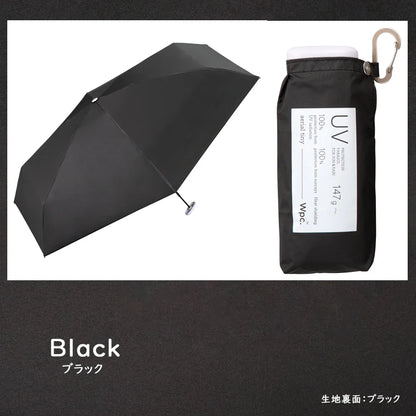 Wpc. Aerial Tiny 801-14556 16cm超薄全遮光羽量晴雨摺疊傘【香港行貨】| 內置防反射藍光黑膠層 | 附D型爬山扣一秒開合伸縮遮 - Life Sports