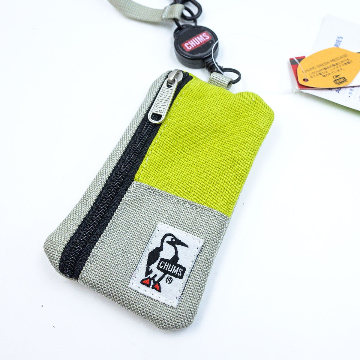 Chums Commuter Pass Case Sweat Nylon card holder elastic scroll strap