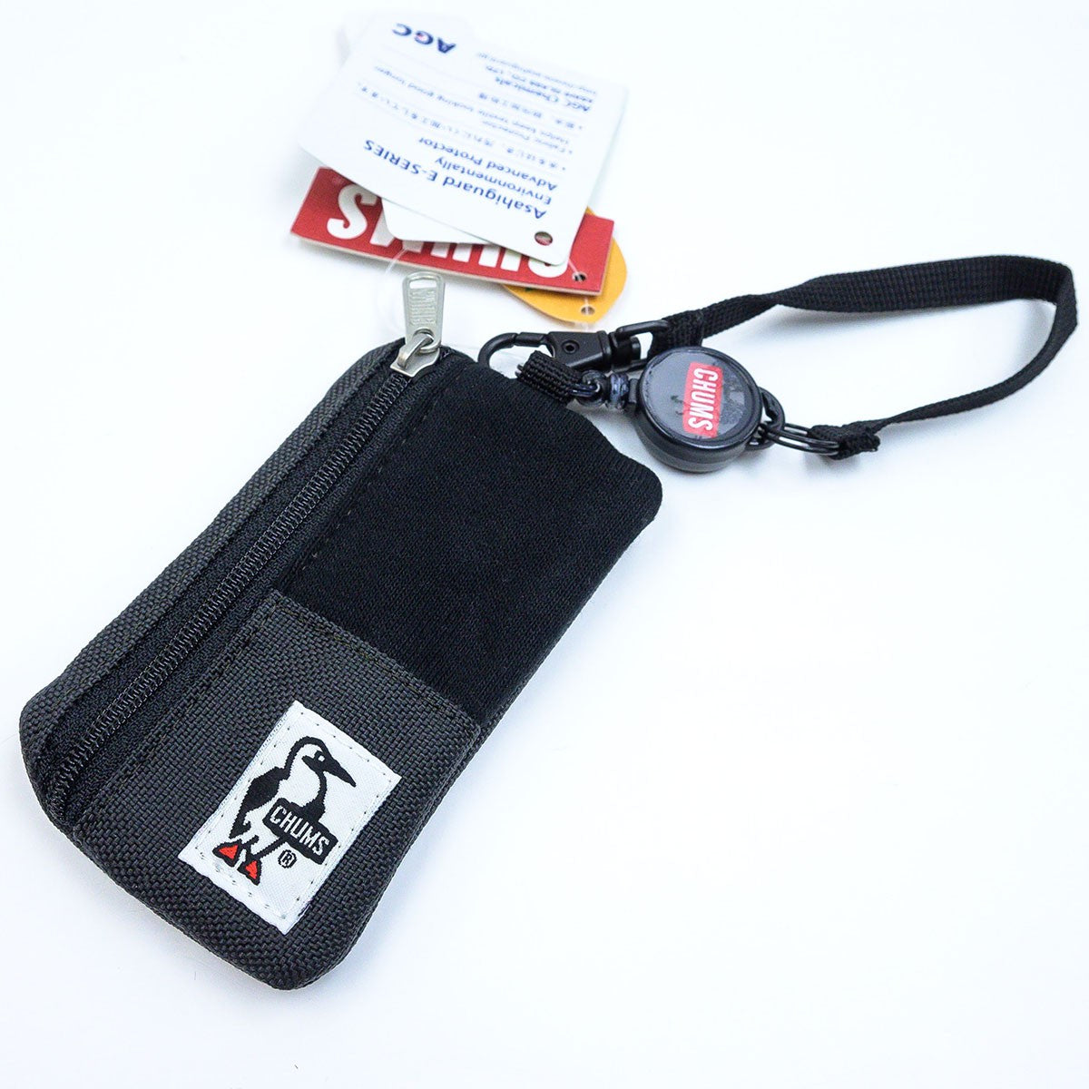 Chums Commuter Pass Case Sweat Nylon card holder elastic scroll strap